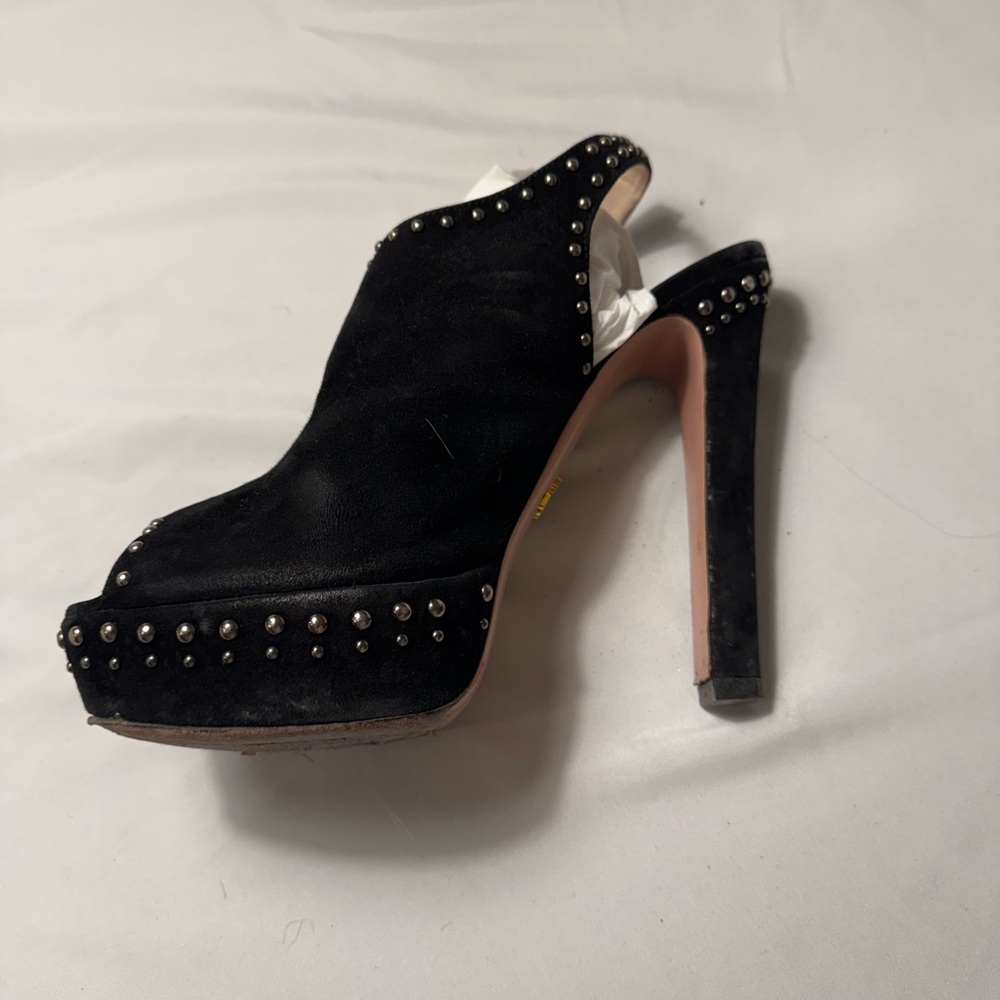 Prada Black Studded Platform Heels - Picture 5 of 7